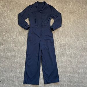 THEORY Jumpsuit Navy Blue Chino Cargo Button Down Utility Painter Coveralls 6